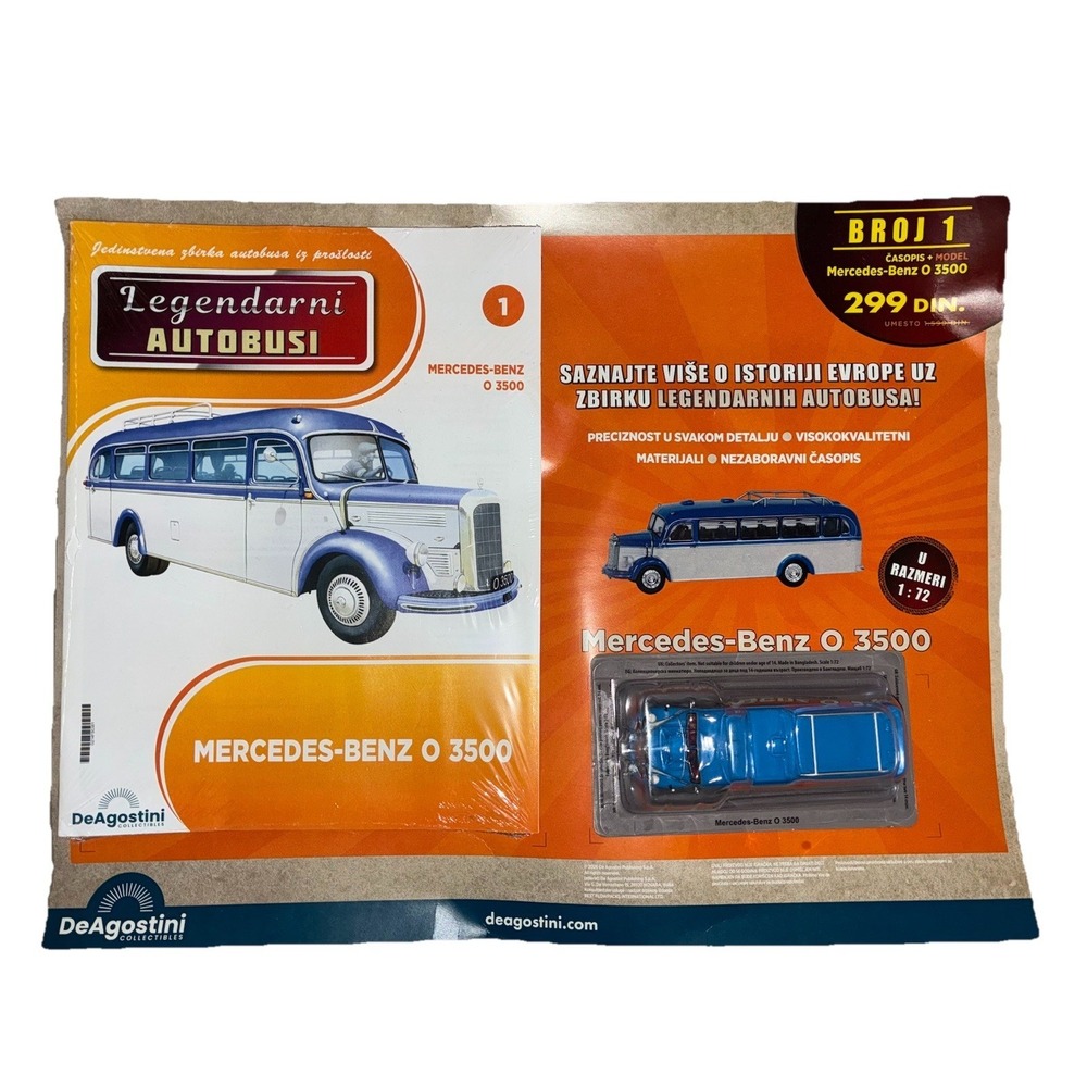 DeAgostini Mercedes Benz O‎ 3500 1:72 Diecast Iconic Buses From A Bygone Era NEW